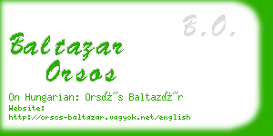 baltazar orsos business card